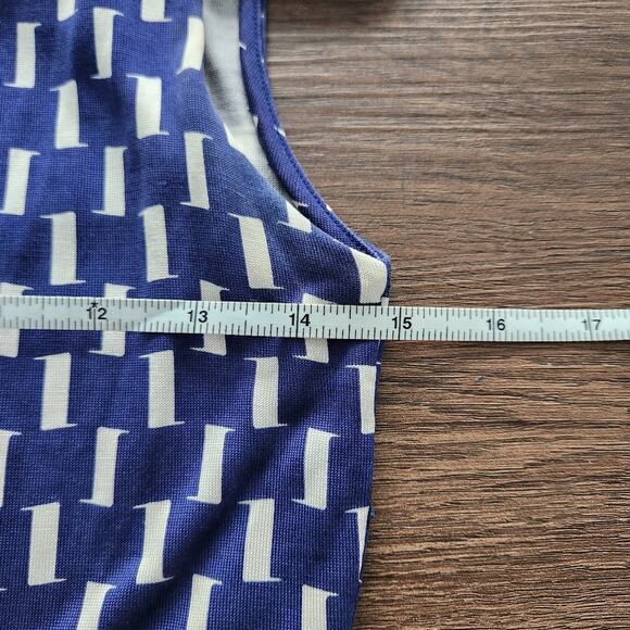Diane Von Furstenberg Printed Callista Silk Wrap Dress 4 Blue & White Cocktail - Picture 9 of 11